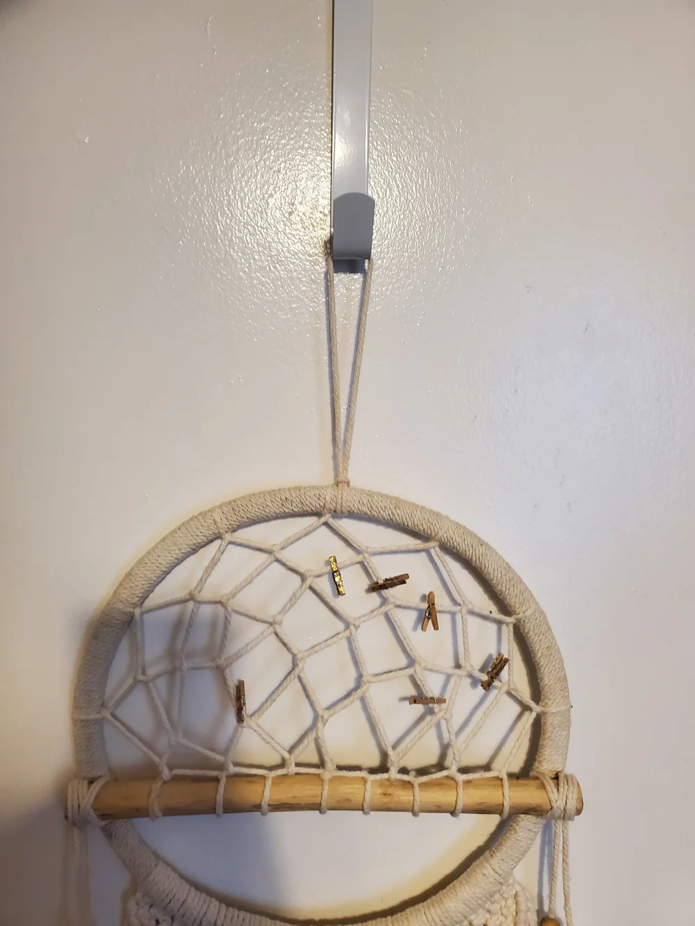 Handmade Cream Macrame Dreamcatcher Wall Hanging